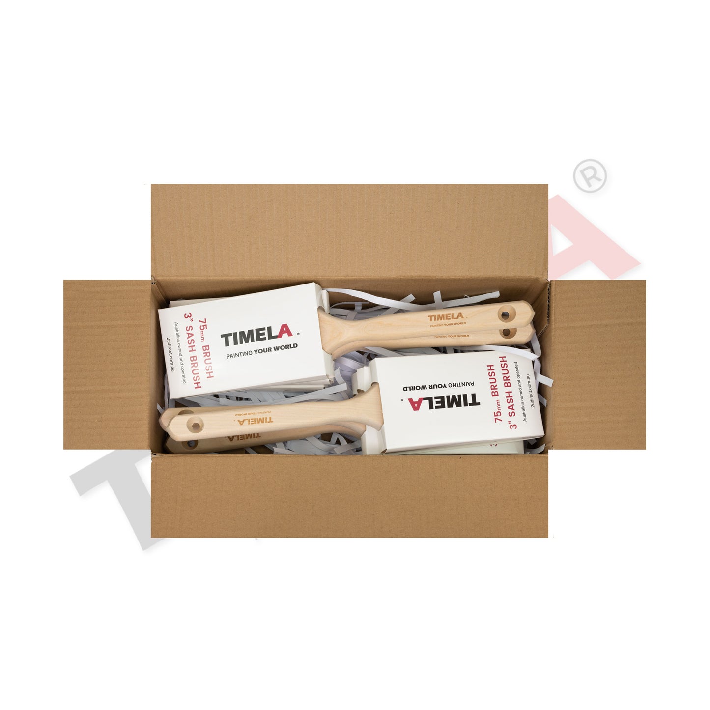 6 pack of 75mm Timela sash Paint brushes sash