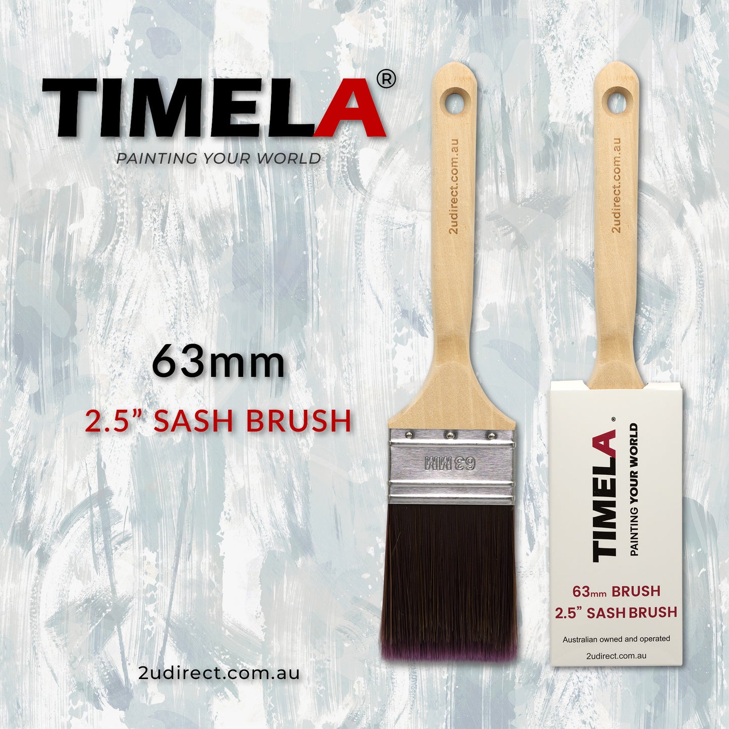 6 pack of 63mm Timela sash Paint brushes sash