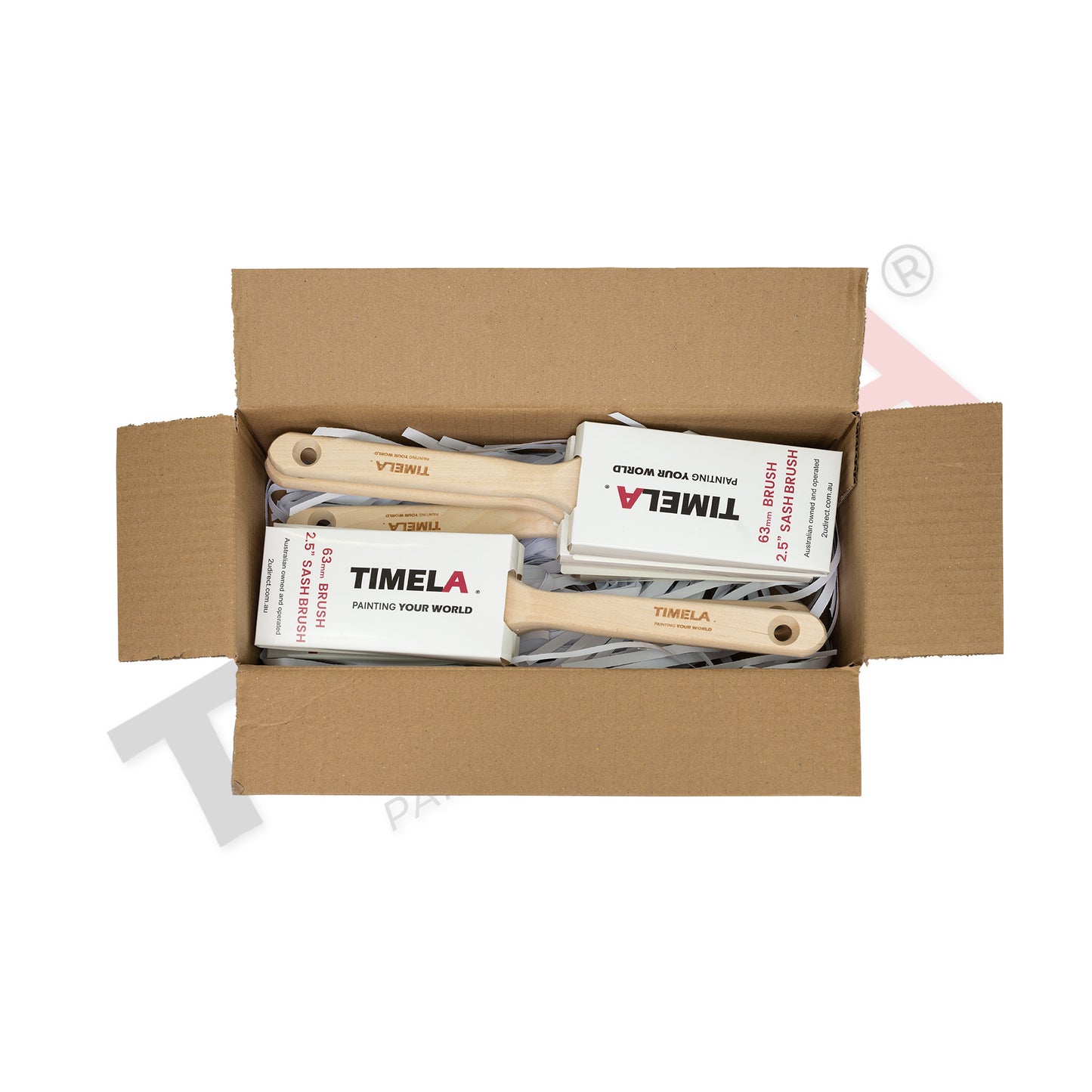 6 pack of 63mm Timela sash Paint brushes sash