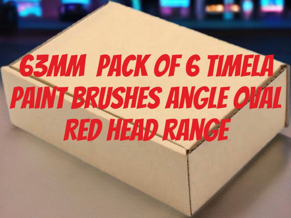 6 Pack of Red Head Range 63mm Oval Angle Timela Paint Brushes