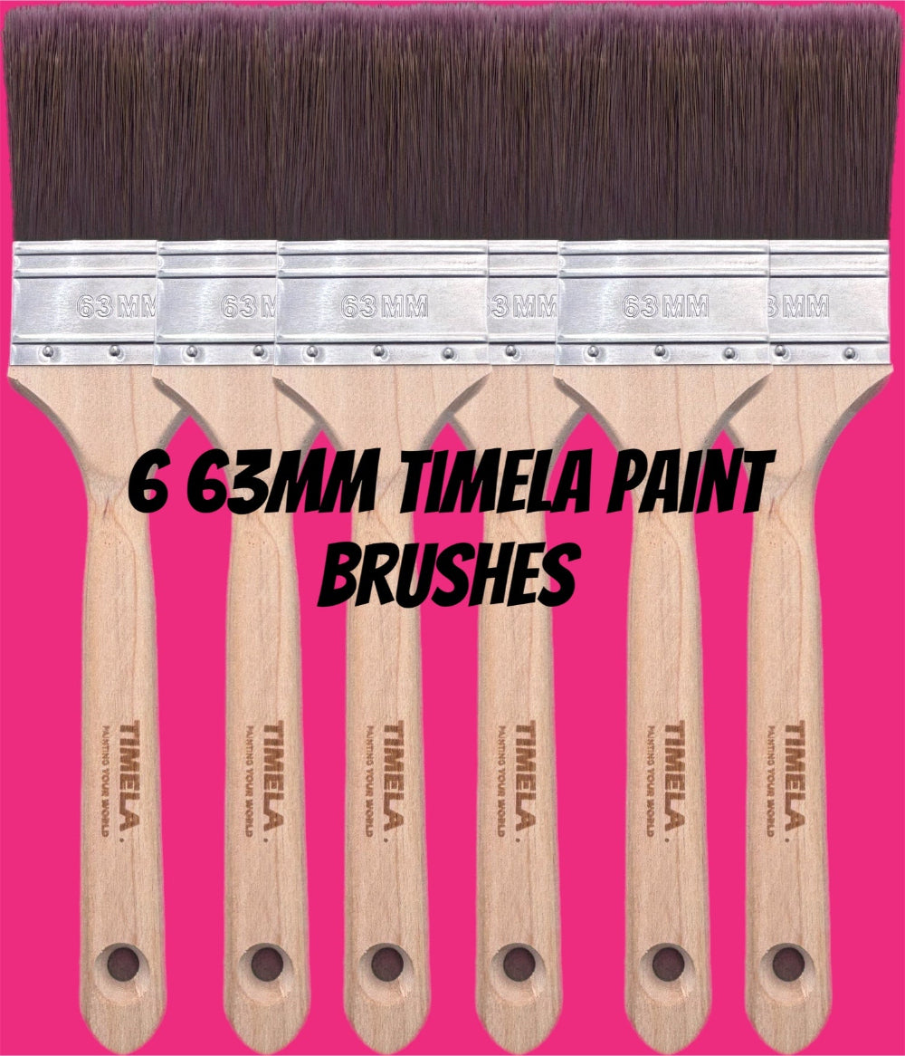 6 pack of 63mm Timela sash Paint brushes sash