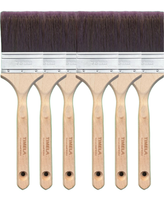 6 pack of 75mm Timela sash Paint brushes sash